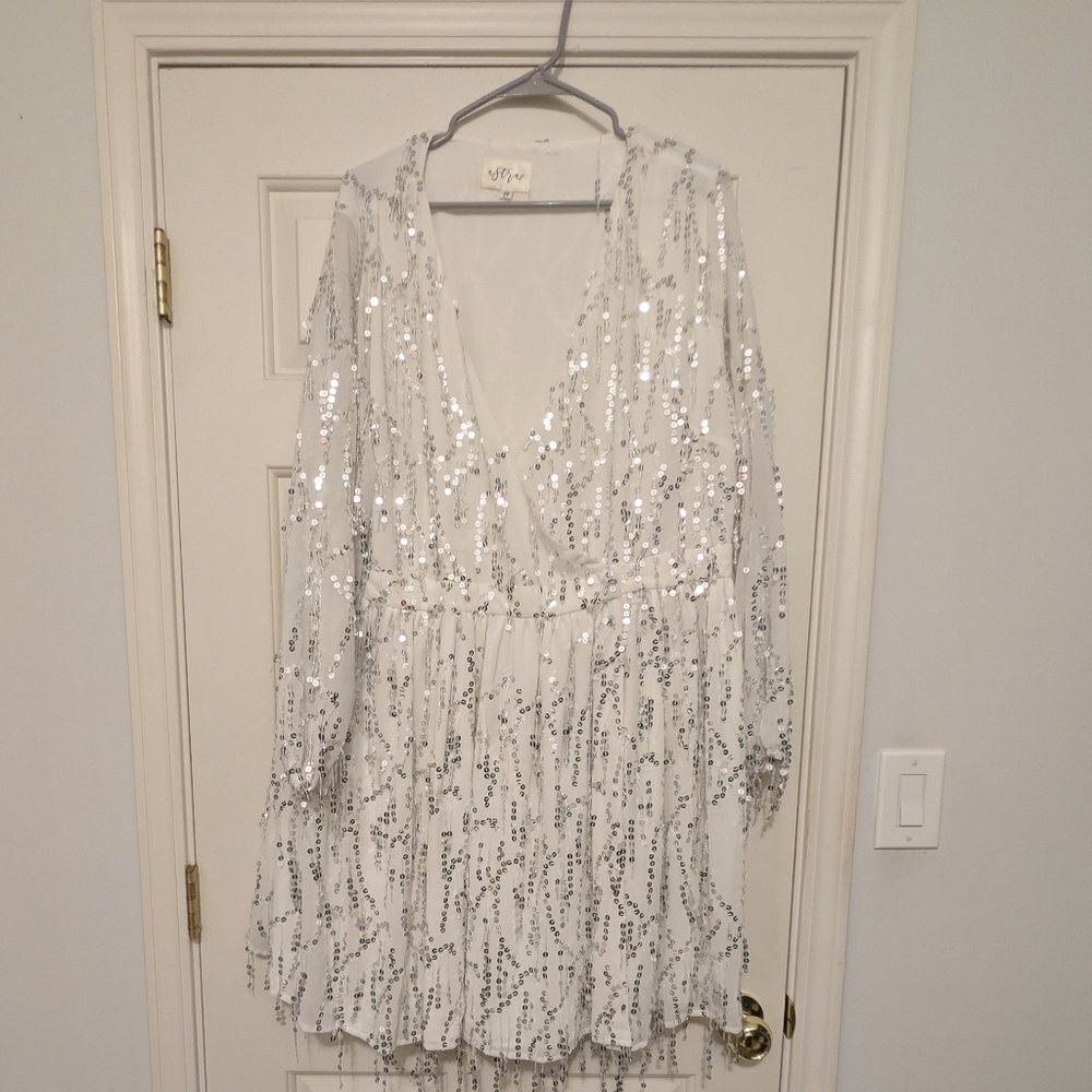 White Sequin Dress